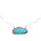 Native American Sterling Silver Turquoise Chain Pendant Necklace JX128953